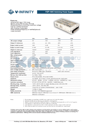 VQP-100C datasheet - Switching Power Supply