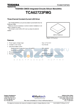 TCA62723FMG datasheet - Three-Channel Constant-Current LED Driver