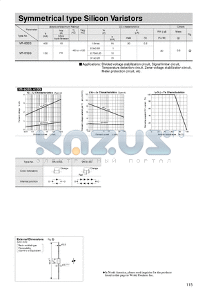 VR-60 datasheet - Symmetrical type Silicon Varistors