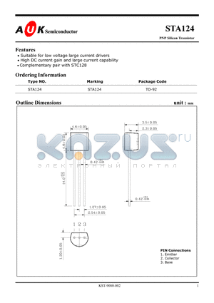 STA124 datasheet - PNP Silicon Transistor