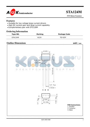 STA124M datasheet - PNP Silicon Transistor