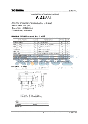 S-AU83L datasheet - FM RF POWER AMPLIFIER MODULE for UHF BAND