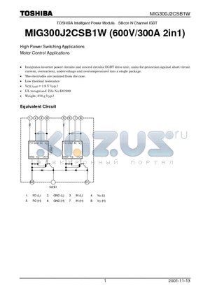 TOSHIBA2-108H1A datasheet - High Power Switching Applications Motor Control Applications