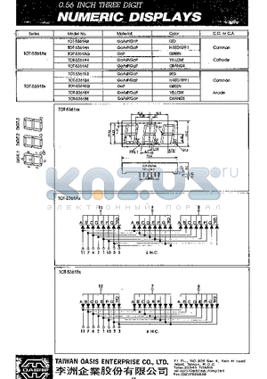 TOT-5361AE datasheet - INCH THREE DIGIT Numeric displays