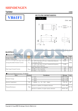 VR61F1 datasheet - Varistor