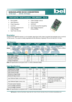 VRAF-06AT50 datasheet - NON-ISOLATED DC/DC CONVERTERS