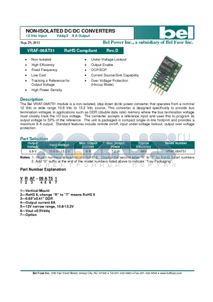 VRAF-08AT51 datasheet - NON-ISOLATED DC/DC CONVERTERS