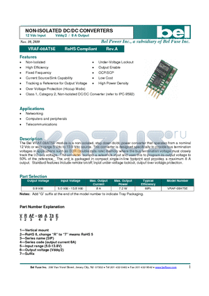 VRAF-08AT5E datasheet - NON-ISOLATED DC/DC CONVERTERS