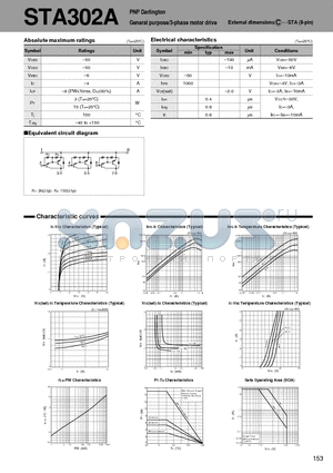 STA302A datasheet - PNP Darlington General purpose/3-phase motor drive