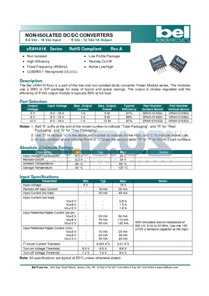 VRAH-01K90X datasheet - NON-ISOLATED DC/DC CONVERTERS