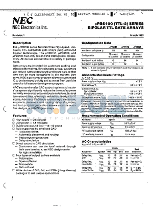 UPB6101 datasheet - BIPOLAR TTL GATE ARRAYS