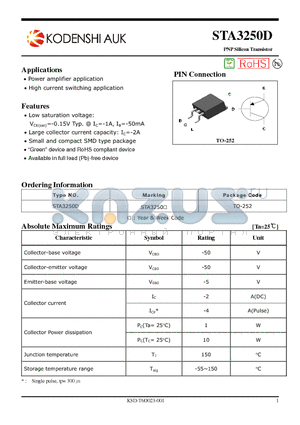 STA3250D datasheet - PNP Silicon Transistor