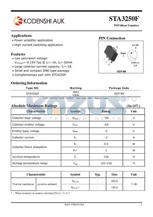 STA3250F datasheet - PNP Silicon Transistor