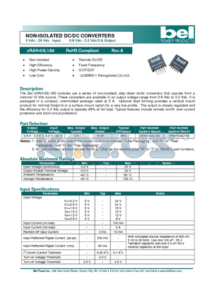 VRAH-03L1A0 datasheet - NON-ISOLATED DC/DC CONVERTERS