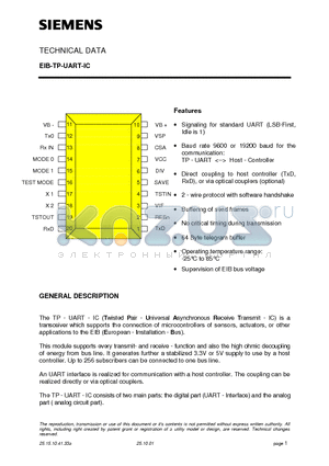 TP-UART datasheet - TP-UART-IC