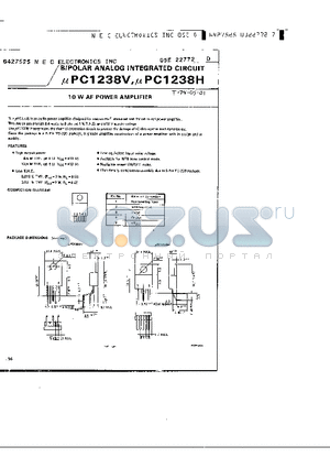 UPC1238H datasheet - 10W AF POWER AMPLIFIER