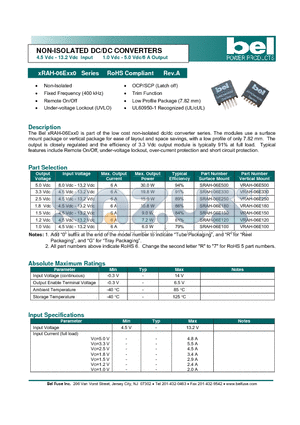 VRAH-06E150 datasheet - NON-ISOLATED DC/DC CONVERTERS