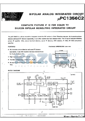 UPC1356C2 datasheet - BIPOLAR ANALOG INTERGRATED CIRCUIT