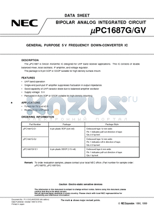 UPC1687G-E2 datasheet - GENERAL PURPOSE 5 V FREQUENCY DOWN-CONVERTER IC