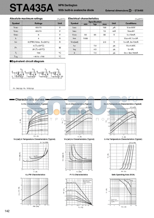 STA435 datasheet - NPN Darlington With built-in avalanche diode