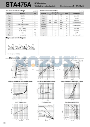 STA475A datasheet - NPN Darlington With built-in avalanche diode