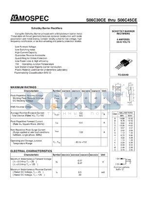 S06C45CE datasheet - Schottky Barrier Rectifiers