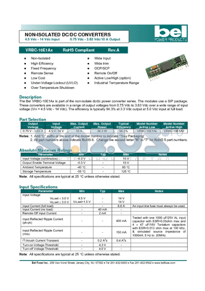 VRBC-10E1AL datasheet - NON-ISOLATED DC/DC CONVERTERS