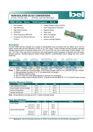 VRBC-16F1AL datasheet - NON-ISOLATED DC/DC CONVERTERS