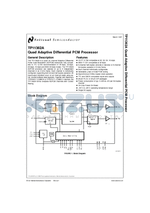 TP11362AN datasheet - Quad Adaptive Differential PCM Processor