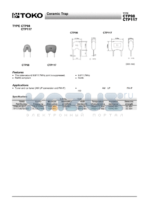 TP117-A070-003C datasheet - Ceramic Trap