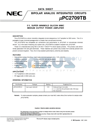 UPC2709TB_1 datasheet - 5 V, SUPER MINIMOLD SILICON MMIC MEDIUM OUTPUT POWER AMPLIFIER