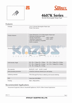 VRBG4607K datasheet - Bi-color Rectangular Shape Type