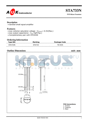 STA733N datasheet - PNP Silicon Transistor