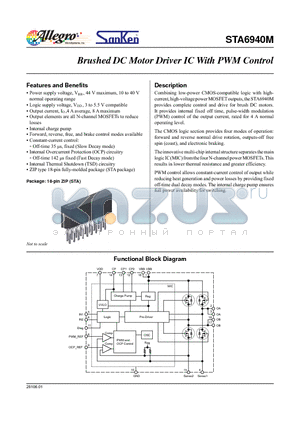 STA6940M datasheet - Brushed DC Motor Driver IC With PWM Control