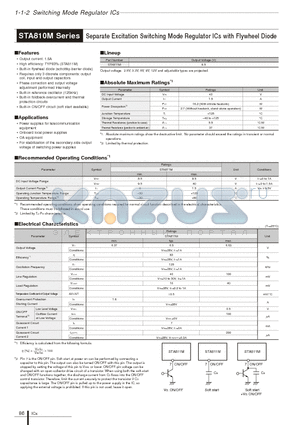 STA811M datasheet - Separate Excitation Switching Mode Regulator ICs with Flywheel Diode