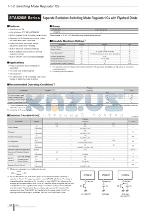 STA821M datasheet - Separate Excitation Switching Mode Regulator ICs with Flywheel Diode