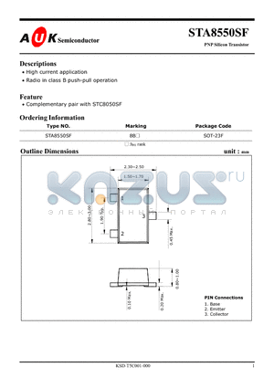 STA8550SF datasheet - PNP Silicon Transistor