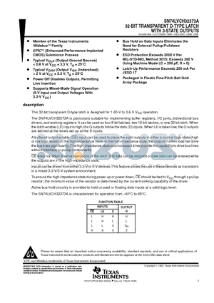 SN74LVCH32373A datasheet - 32-BIT TRANSPARENT D-TYPE LATCH WITH 3-STATE OUTPUTS