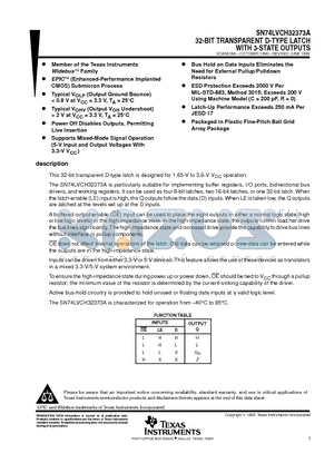 SN74LVCH32373AGKE datasheet - 32-BIT TRANSPARENT D-TYPE LATCH WITH 3-STATE OUTPUTS