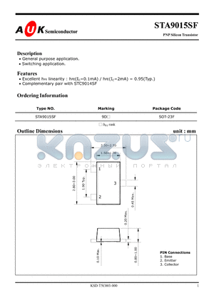 STA9015SF datasheet - PNP Silicon Transistor