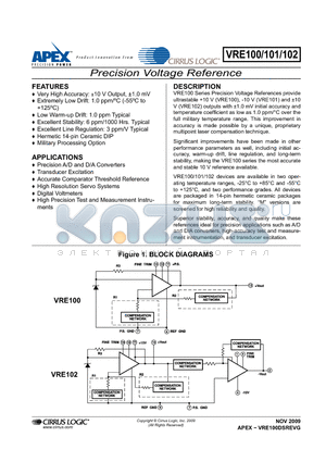 VRE101C datasheet - Precision Voltage Reference