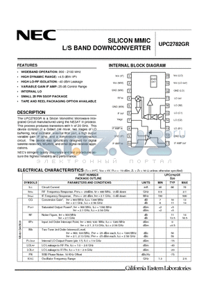 UPC2782GR datasheet - SILICON MMIC L/S BAND DOWNCONVERTER