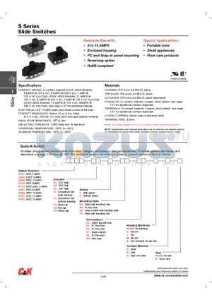 S101031SS03DQE datasheet - Slide Switches