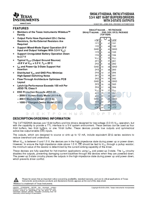 SN74LVT162244ADL datasheet - 3.3-V ABT 16-BIT BUFFERS/DRIVERS WITH 3-STATE OUTPUTS