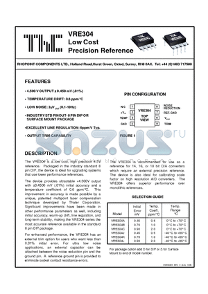 VRE304L datasheet - Low Cost Precision Reference