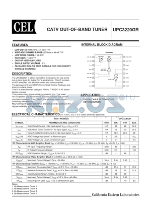 UPC3220GR-E1 datasheet - CATV OUT-OF-BAND TUNER