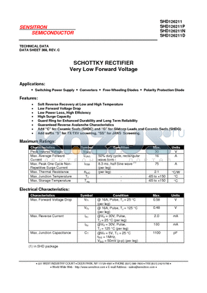 SHD126211 datasheet - SCHOTTKY RECTIFIER Very Low Forward Voltage