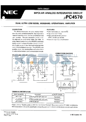 UPC4570C datasheet - DUAL ULTRA LOW-NOISE,WIDEBAND,OPERATIONAL AMPLIFIER