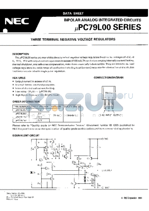 UPC79L15J datasheet - THREE TERMINAL NEGATIVE VOLTAGE REGULATORS