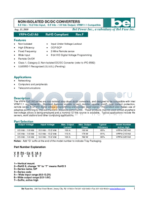 VRP4-C2E1A0 datasheet - NON-ISOLATED DC/DC CONVERTERS